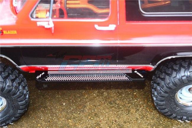 GPM ALUMINUM SIDE STEPS PATTERN B TRAXXAS TRX-4 TRAIL DEFENDER / BLAZER BLACK - PowerHobby