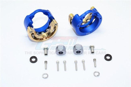 GPM ALUMINUM PENDULUM WHEEL KNUCKLE BRASS LID HEX ADAPTER TRAXXAS TRX-4 BLUE - PowerHobby