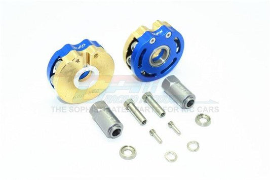 GPM BRASS PENDULUM KNUCKLE WITH ALLOY LID 23MM HEX ADAPTER TRAXXAS TRX-4 BLUE - PowerHobby