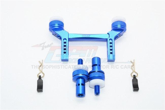 GPM ALUMINUM FRONT / REAR MAGNETIC BODY MOUNT TRAXXAS TRAX-4 BLUE - PowerHobby