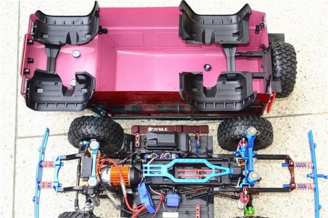 GPM ALUMINUM FRONT / REAR MAGNETIC BODY MOUNT TRAXXAS TRAX-4 BLUE - PowerHobby