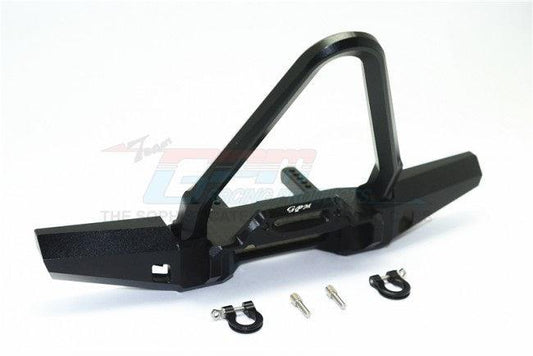 GPM ALUMINUM FRONT BUMPER WITH D-RINGS SPIKED DESIGN TRAXXAS TRX-4 / TRX-6 BLACK - PowerHobby