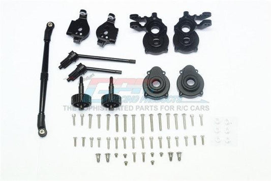 GPM FRONT C-HUBS KNUCKLE ARMS SPINDLE GEAR CVD STEERING LINK TRAXXAS TRX-4 BLACK - PowerHobby