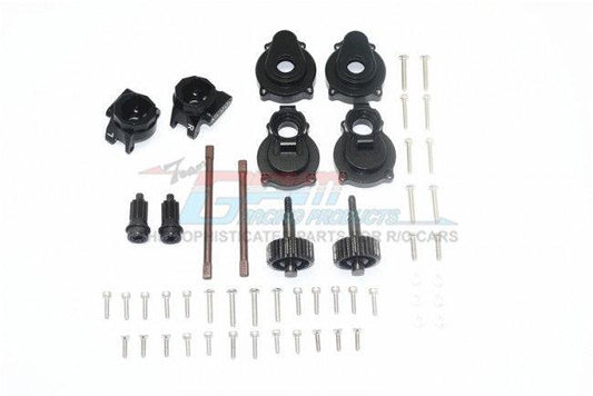 GPM REAR GEAR BOX KNUCKLE ARMS+SPINDLE GEAR+REAR AXLE SHAFT TRAXXAS TRX-4 BLACK - PowerHobby