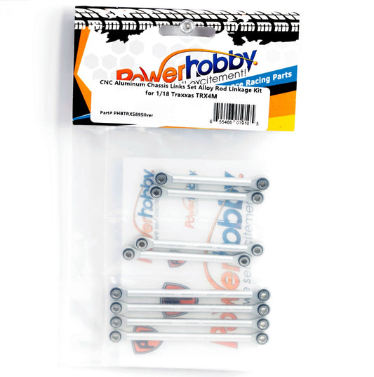 Powerhobby Aluminum Suspension link Set FOR Traxxas TRX-4M Silver TRX4m - PowerHobby