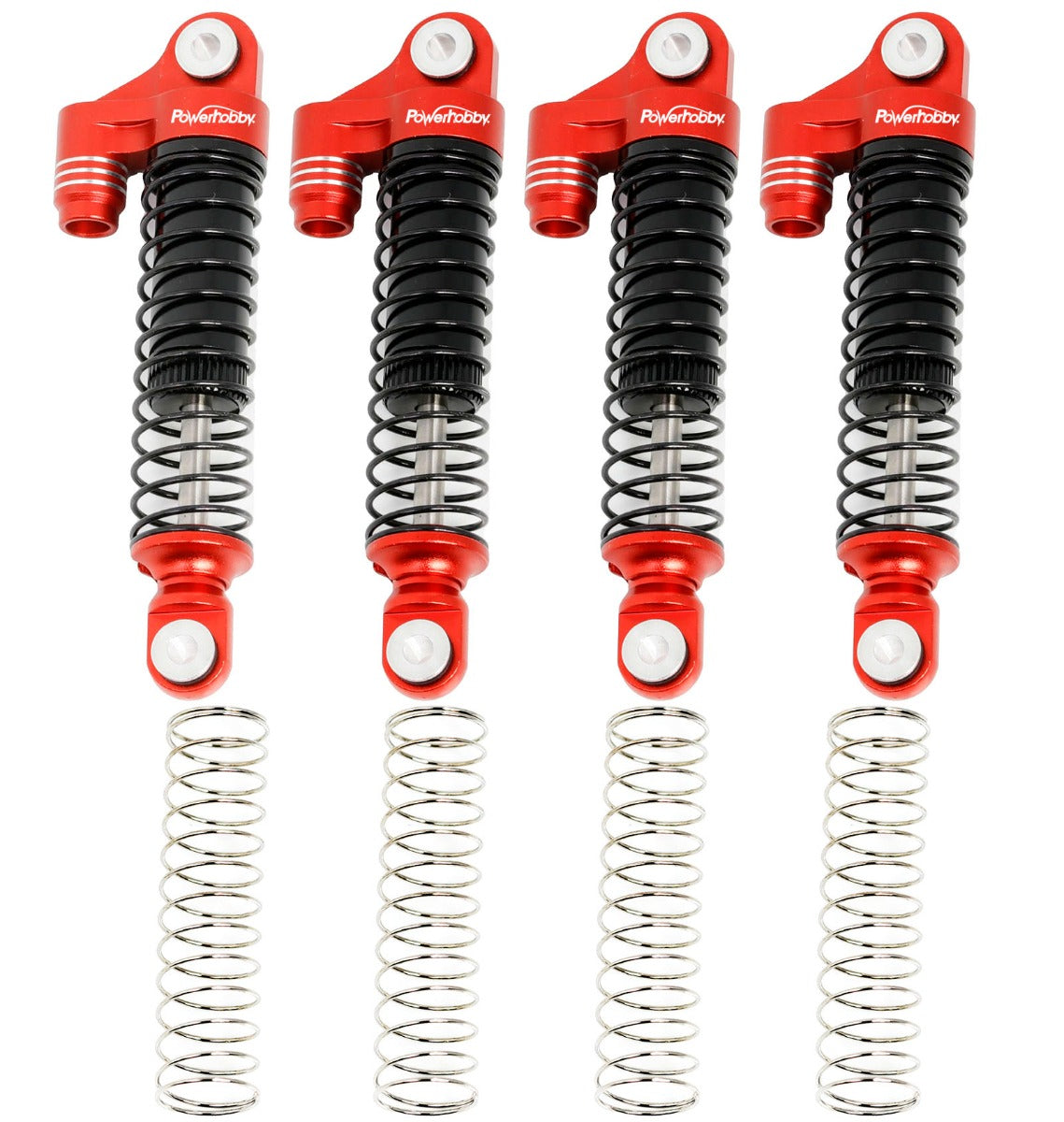 Powerhobby Aluminum 51mm Long Travel Shocks Red FOR Traxxas TRX-4M - PowerHobby