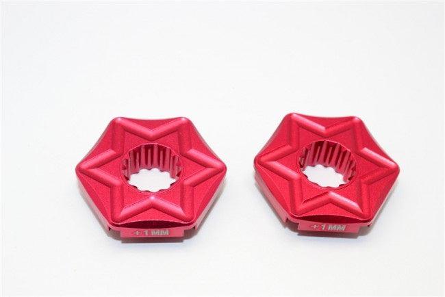 GPM TXM006/+1-RED ALUMINUM WHEEL HEX CLAW (+1MM) TRAXXAS X-MAXX 4X4 - PowerHobby