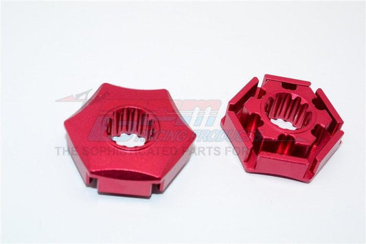 GPM TXM006/+3-RED ALUMINUM WHEEL HEX CLAW (+3MM) TRAXXAS X-MAXX 4X4 - PowerHobby