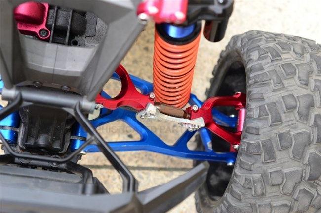 GPM SPRING STEEL ALUMINUM SUPPORTING MOUNT F/R UPPER ARMS TRAXXAS X-MAXX 4X4 RED - PowerHobby