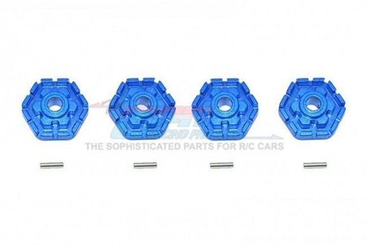 Gpm TXMS010+2M/2-B Aluminum Wheel Hub Hex (+2mm) (8Pieces) Blue Traxxas Maxx - PowerHobby