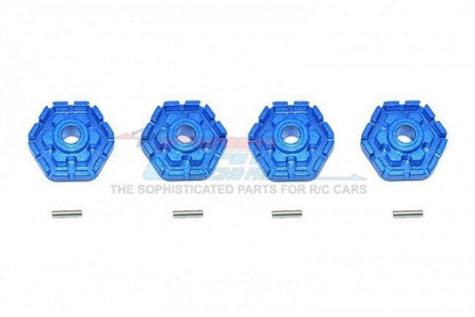 Gpm TXMS010+2M/2-B Aluminum Wheel Hub Hex (+2mm) (8Pieces) Blue Traxxas Maxx - PowerHobby