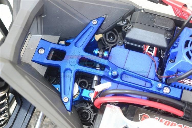 Gpm TXMS048C-B Aluminum Front Chassis Brace Blue (5Pieces Set) Traxxas Maxx - PowerHobby