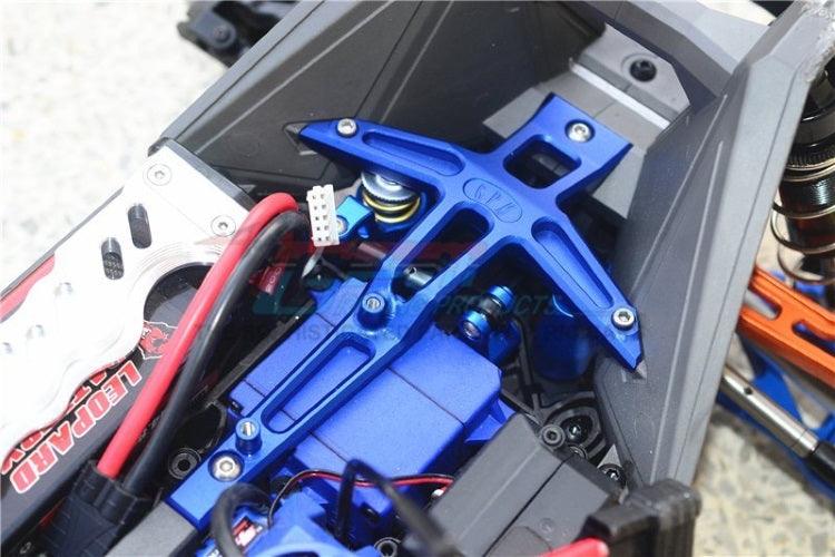 Gpm TXMS048C-B Aluminum Front Chassis Brace Blue (5Pieces Set) Traxxas Maxx - PowerHobby