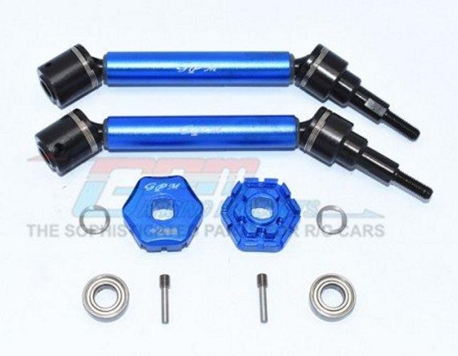 Gpm Harden Steel+Aluminum Adjustable CVD Drive Shaft Blue Traxxas Maxx - PowerHobby