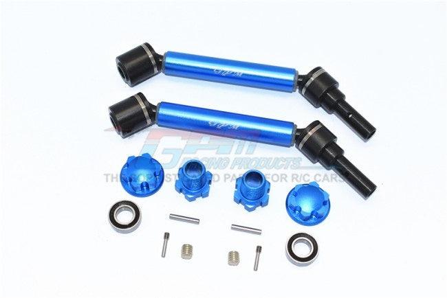 GPM HARDEN STEEL F/R ADJ CVD DRIVE SHAFT HEX ADAP WHEEL LOCK TRAXXAS MAXX BLUE - PowerHobby