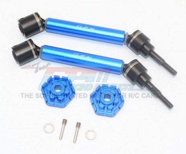 Gpm Harden Steel+Aluminum Adjustable CVD Drive Shaft Blue Traxxas Maxx - PowerHobby