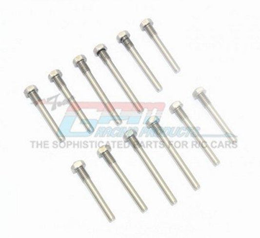 GPM TXMSACC/12-OC Stainless Steel Front/Rear Suspension Screw Pin Traxxas Maxx - PowerHobby