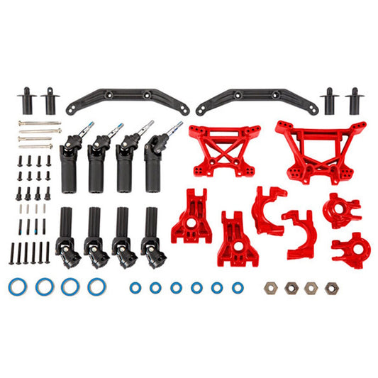 Traxxas 9080R Outer Driveline/Suspension Upgrade Kit Extreme Heavy Duty - Red - PowerHobby