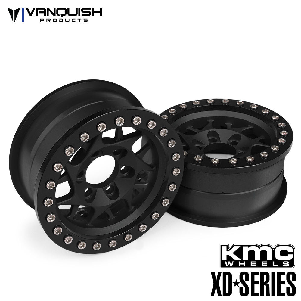 Vanquish VPS07710 KMC 1.9 XD127 Bully Black Anodized Wheels (2) - PowerHobby