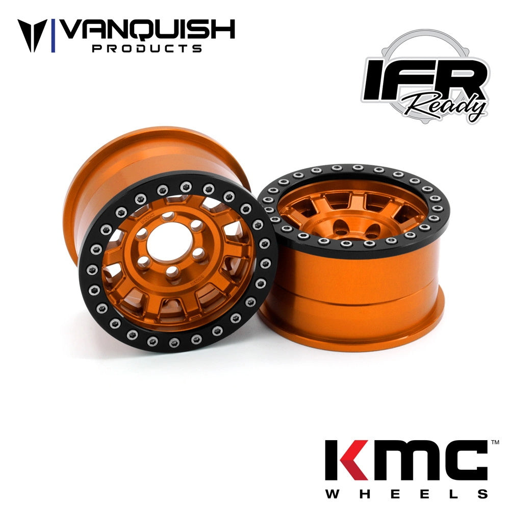 Vanquish VPS07785 KMC 1.9 KM236 Tank Orange Wheels / Rims (4) Rock Cralwer - PowerHobby