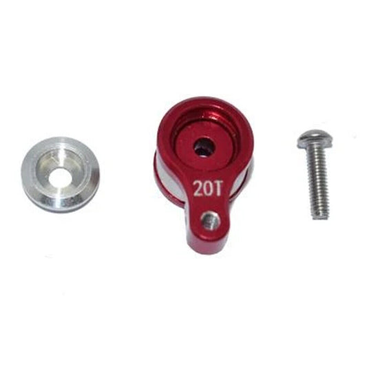 GPM TEAM LOSI LM020TSH-R MINI-T 2.0 RED ALUMINUM SERVO HORN WITH SPRING - PowerHobby