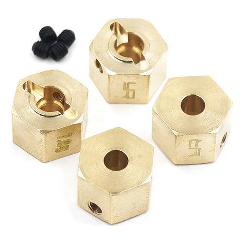 Yeah Racing WA-038 Brass Hex Adaptor 9mm Offset For 12mm Hex Wheels (4pieces) - PowerHobby