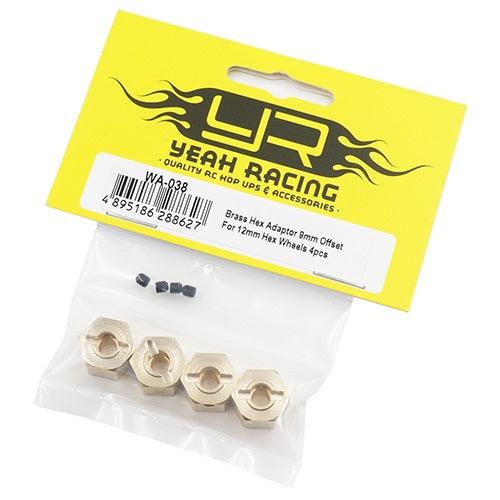 Yeah Racing WA-038 Brass Hex Adaptor 9mm Offset For 12mm Hex Wheels (4pieces) - PowerHobby