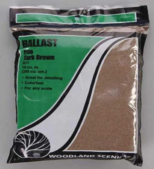 Woodland Scenics B71 Ballast Fine Dark Brown Bag - PowerHobby