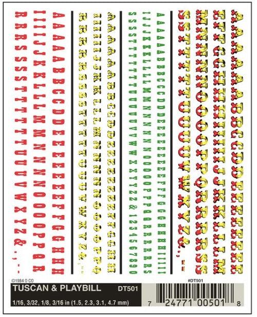 Woodland Scenics DT501 Tuscan & Playbill Decal Sheet (1) - PowerHobby