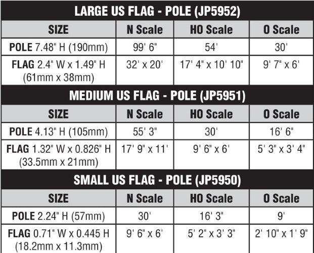 Woodland Scenics JP5951 Medium US Flag Pole - PowerHobby