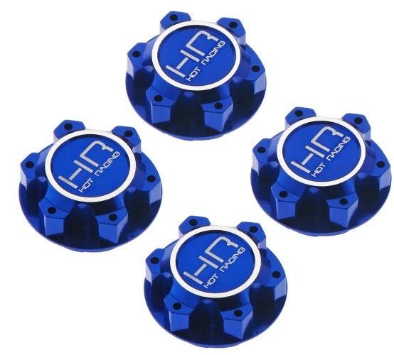 Hot Racing XMX10N06 Aluminum 25mm Hex Serrated Nut Blue Traxxas X-Maxx - PowerHobby