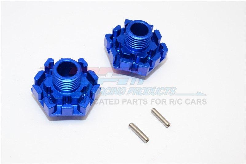 GPM ALUMINUM WHEEL HEX CLAW (0MM) TRAXXAS XO-01 SUPERCAR BLUE - PowerHobby