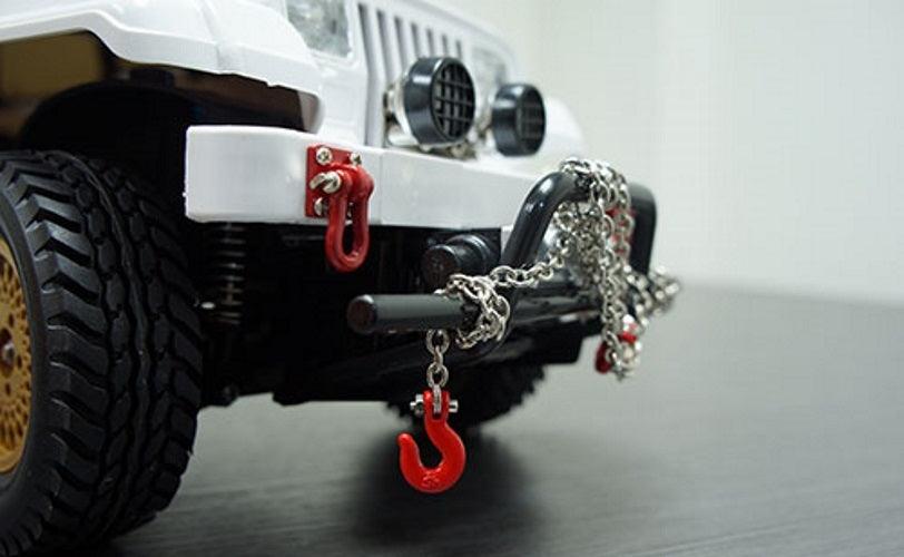 Yeah Racing 1/10 RC Rock Crawler Accessory 96cm Long Chain and Hook Set Black - PowerHobby