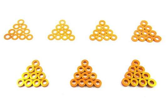 Yeah Racing YA-0390OR Aluminum M3 Flat Washer Set (10) Orange - PowerHobby