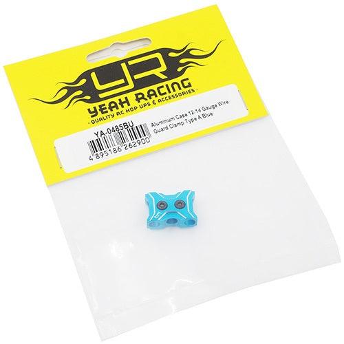 Yeah Racing YA-0485BU Aluminum Case 12-14 Gauge Wire Guard Clamp Type A Blue - PowerHobby