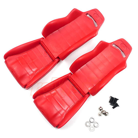 Yeah Racing Hard Plastic Seats 2pcs For 1/10 Crawler Red - PowerHobby