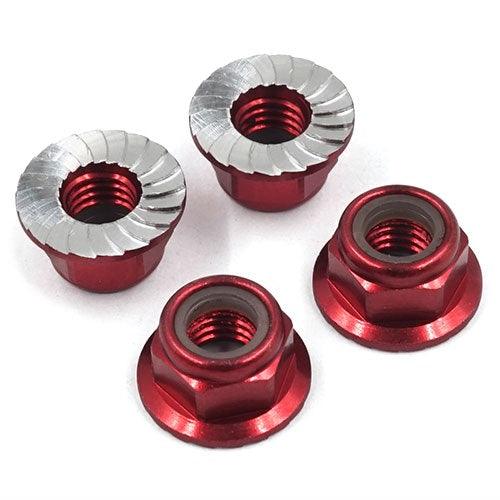 Yeah Racing 5mm Aluminum Wheel Lock Nut 4pcs For RC CAR Red - PowerHobby